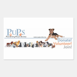 PUPs Logo Aufkleber Airedale