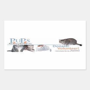 PUPS Logo Aufkleber mit Katzen