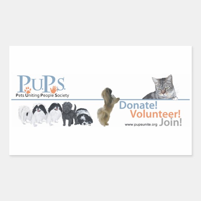 PUPs Logo-Aufkleber Pekingese Rechteckiger Aufkleber (Vorderseite)