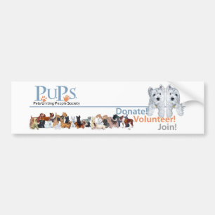 PUPs Logo-Waren mit Westie-Welpen Autoaufkleber