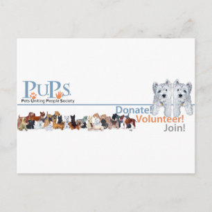 PUPs Logo-Waren mit Westie-Welpen Postkarte