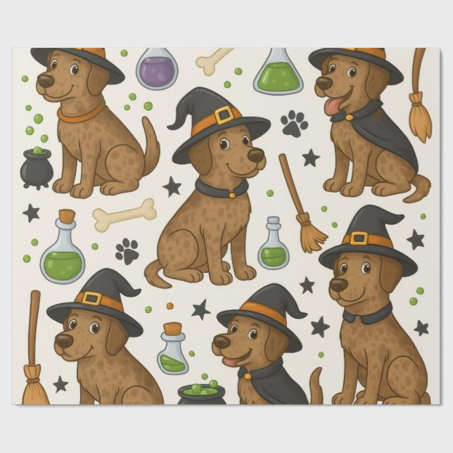 Pups Pop Party - Halloween Magic Theme Geschenkpapier (Flach)