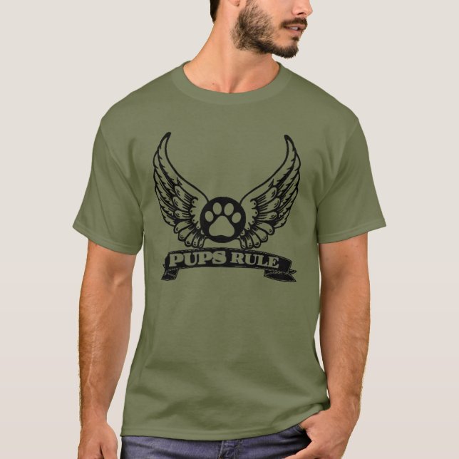 PUPS PRIDE PUPS Rule Angel Wings PUP Pay T - Shirt (Vorderseite)
