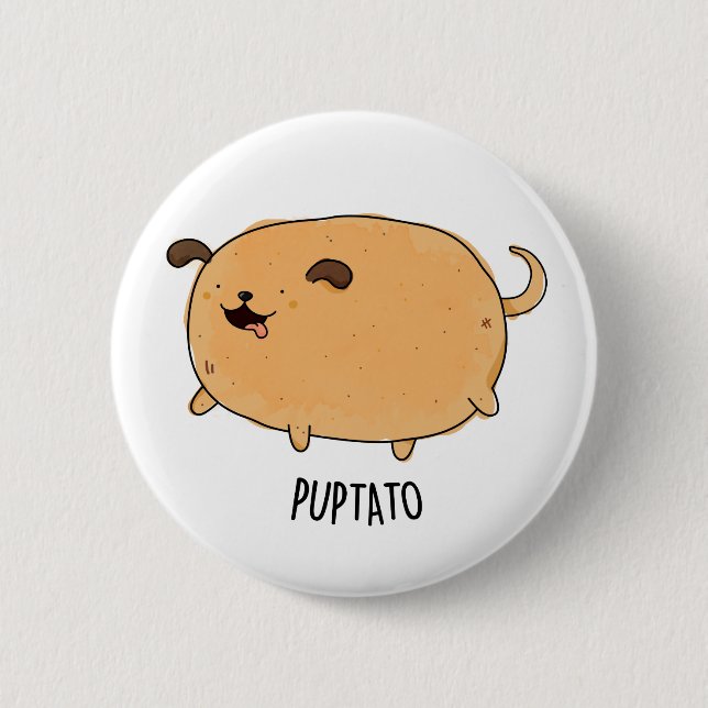 Puptato Funny Puppy Potato Puff Button (Vorderseite)