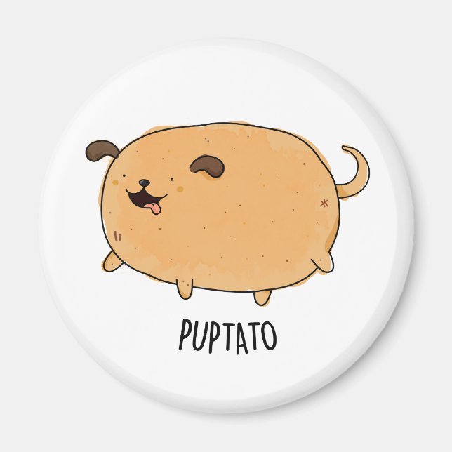 Puptato Funny Puppy Potato Puff Magnet (Vorne)