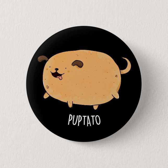 Puptato Funny Puppy Potato Puppe Dark BG Button (Vorderseite)
