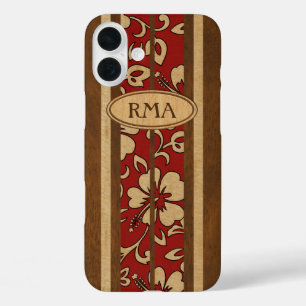 Pupukea Vintag Hawaiian Monogram Imitate Wood Surf iPhone 16 Plus Hülle