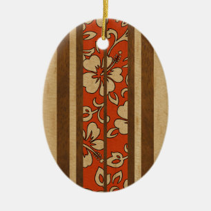 Pupukea Vintage hawaiianische Imitate HolzSurfboar Keramik Ornament