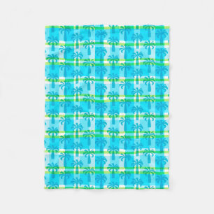 Pupule Hawaiian Vintage Palmenbaum Karo Fleecedecke