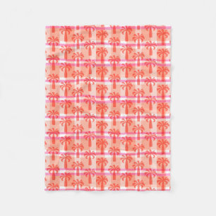 Pupule Hawaiianisches Vintage-Palmenbaum-Karo Fleecedecke