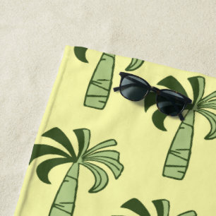 Pupule Vintag Palm Tree Hawaiian Lemon Gelb Strandtuch