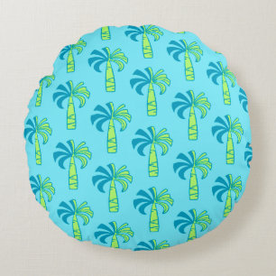 Pupule Vintage Palmenbaum Hawaiianisch Rundes Kissen