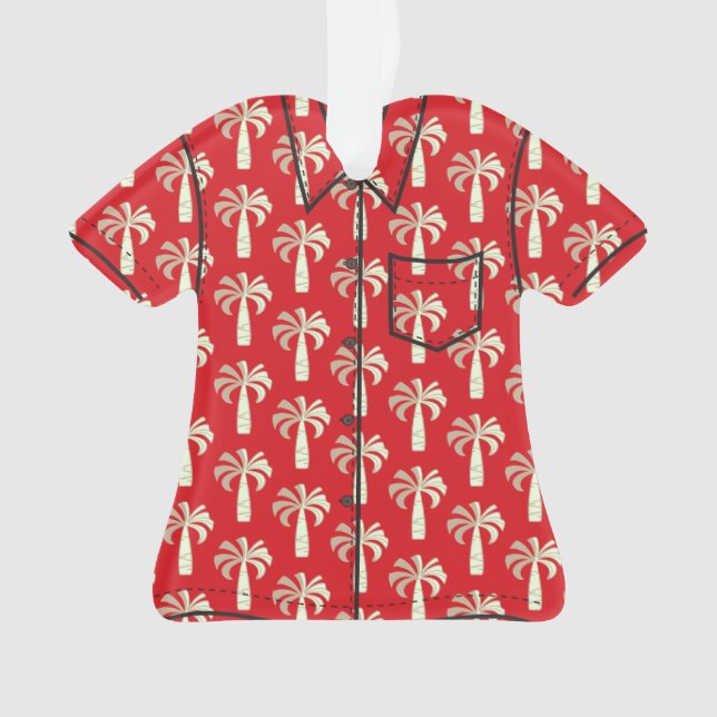 Pupule Vintages Palme-Hawaiianer-Aloha Shirt Ornament (Vorderseite)