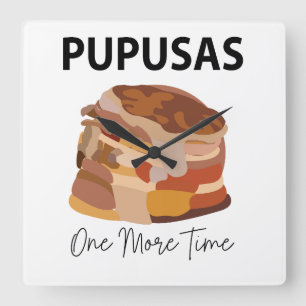 Pupusas El Salvadorian Bread Pupusas Restaurant Quadratische Wanduhr