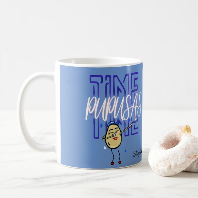Pupusas Time Cartoon Dabbing El Salvador Feinschme Kaffeetasse (Mit Donut)