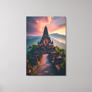 Pura Senja Bali - „Balinesischer Tempel bei Sonnen Leinwanddruck