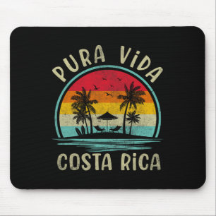 Pura Vida Beach Costa Rica Palm Tree Family Summer Mousepad
