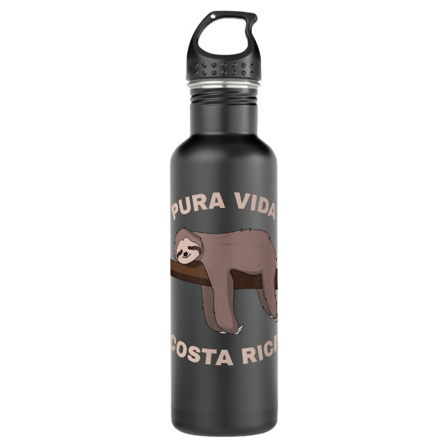 Pura Vida Costa Rica - Cool Costa Rica Sloth Edelstahlflasche (Vorderseite)