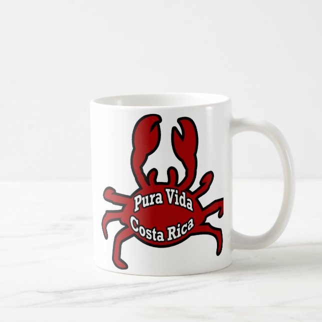 Pura Vida Costa Rica Krabben-Kaffee-Tasse Kaffeetasse (Rechts)