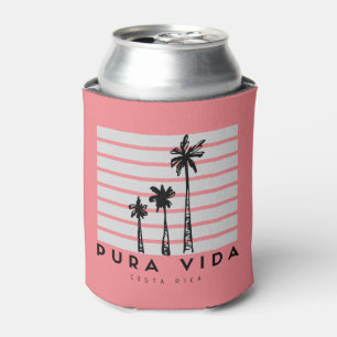 Pura Vida Costa Rica Palm Tree Rosa Bier Dosenkühler