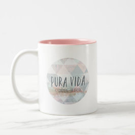 Pura Vida Costa Rica Sommer-Aquarell Zweifarbige Tasse