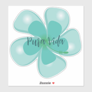 Pura Vida Hibiskus kundenspezifisch geschnitten Vi Aufkleber