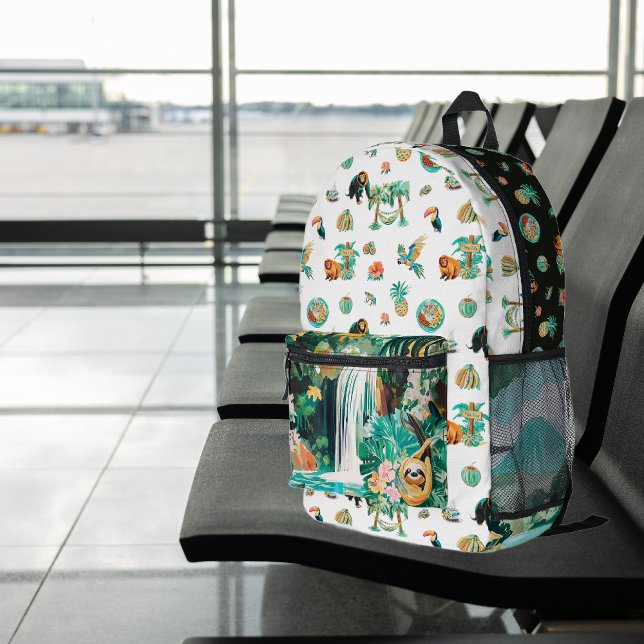 Pura Vida | Niedliches Illustriertes Costa Rica Bedruckter Rucksack (Von Creator hochgeladen)