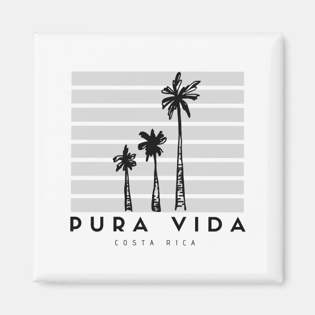 Pura Vida Palm Tree Costa Rica Souvenir Magnet (Vorne)
