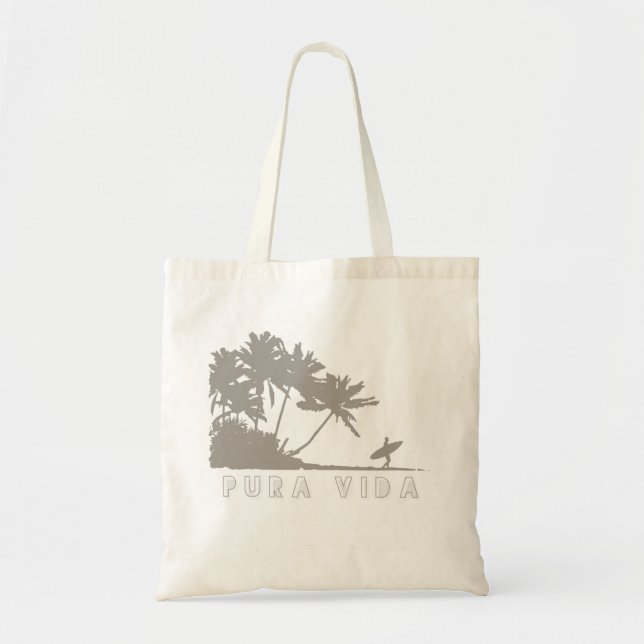 Pura vida palm tree surfers Costa Rica tote Bag Tragetasche (Vorne)
