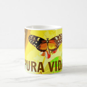 Pura Vida Schmetterlings-Costa Rica Andenken-Tasse Kaffeetasse