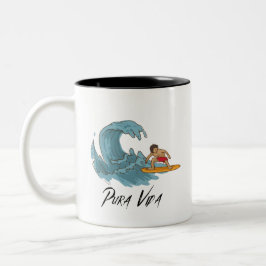Pura Vida Surfen Costa Rica Zweifarbige Tasse