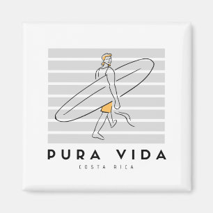 Pura Vida Surfer Costa Rica Souvenir Magnet
