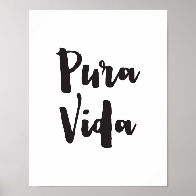 Pura Vida, Zitat Kunstdrucke, Typografie Poster (Vorne)