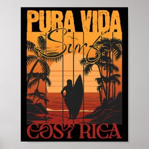 Pura Vide Costa Rica Surfen  Poster