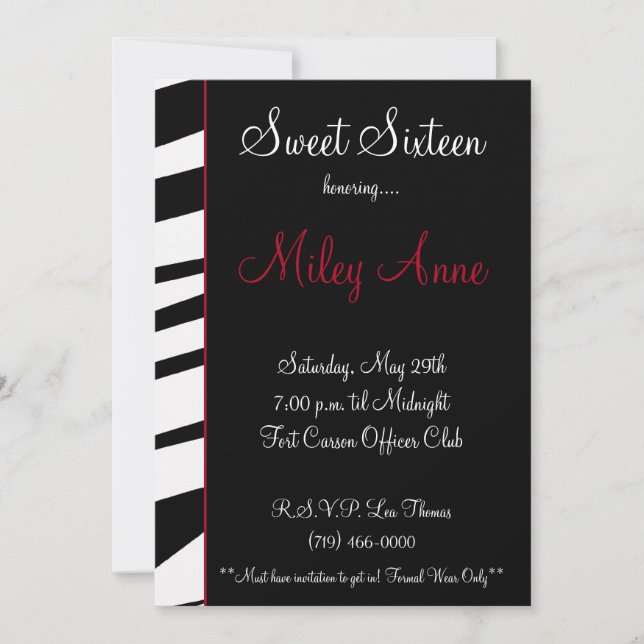 purbeng2 Kopie, Sie sind in einen süßen 16... Einladung (Vorderseite)