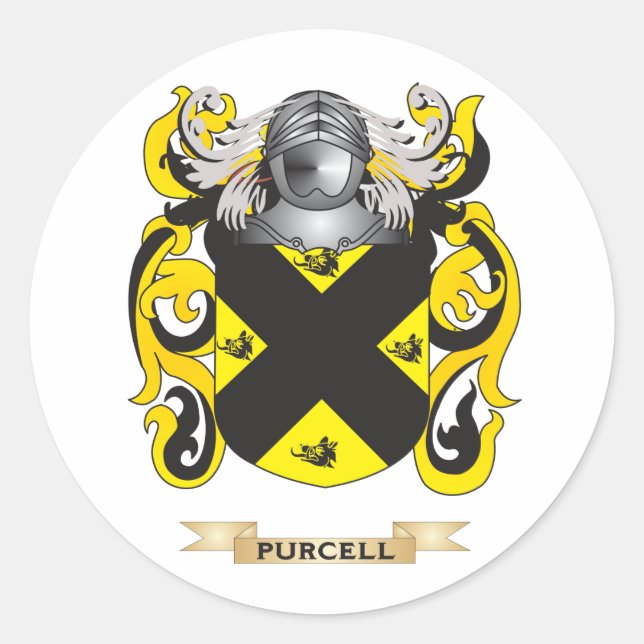 Purcell Coat of Arms (Familienwappen) Runder Aufkleber (Vorderseite)