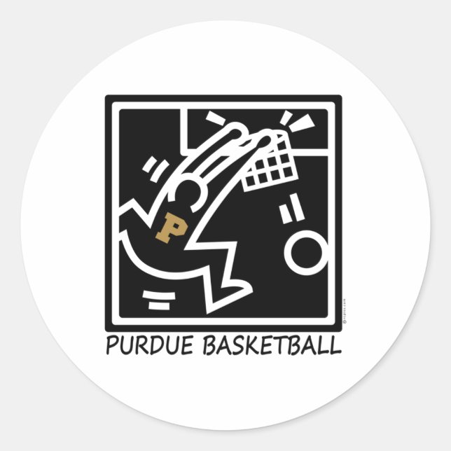 Purdue Basketball Dunk Runder Aufkleber (Vorderseite)
