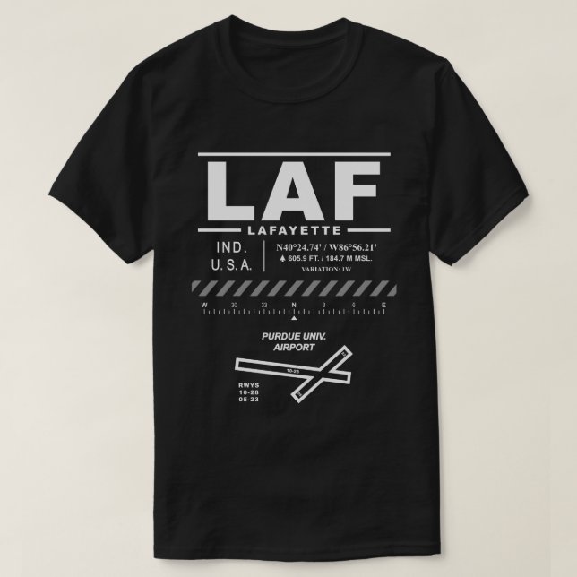 Purdue Univ. Airport LAF T - Shirt (Design vorne)