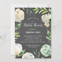 Pure Beauty Chalkboard Dusche Party Einladung