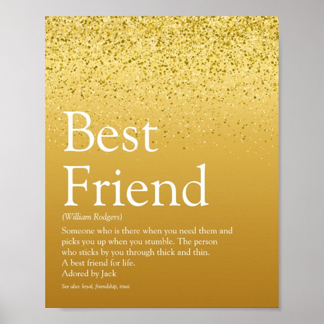 Pure Gold Best Friend Definition Glitzer Glam Poster (Vorne)