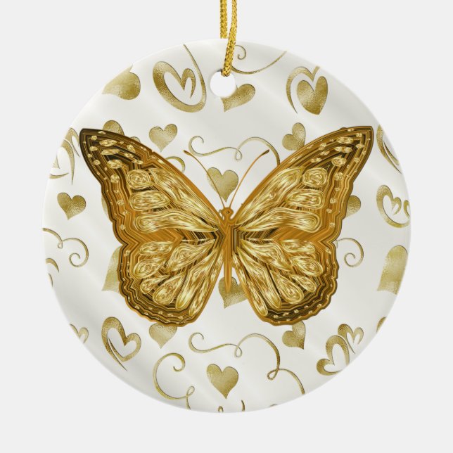 Pure Gold Butterfly Keramik Ornament (Vorne)