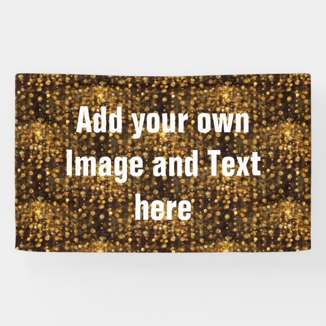 PURE GOLD Diamonds Pattern + Ihr Text / Foto Banner (Horizontal)