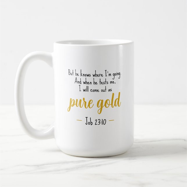 Pure Gold Job 23:10 Schrift Kaffeetasse (Links)