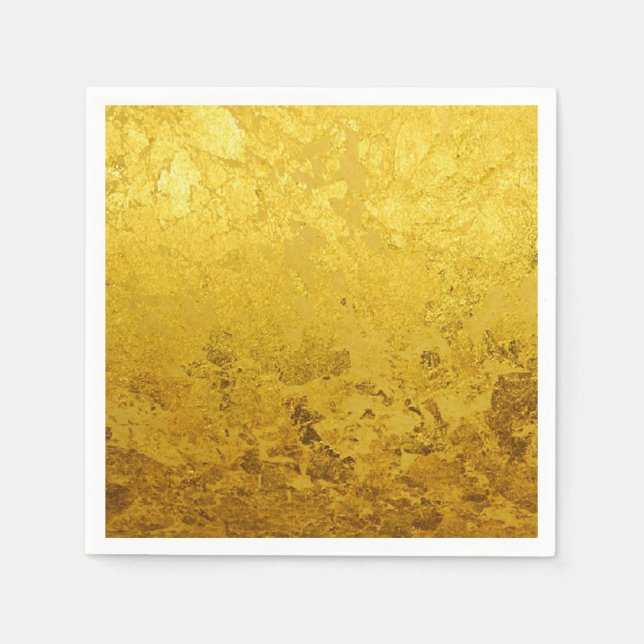 PURE GOLD LEAF Muster + Ihr Text / Foto Serviette (Vorderseite)