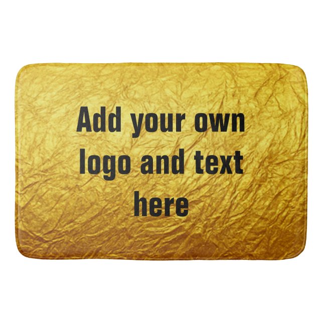 PURE GOLD PAPIERmuster + Ihr Text / Foto Badematte (Vorderseite)