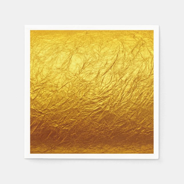 PURE GOLD PAPIERmuster + Ihr Text / Foto Serviette (Vorderseite)
