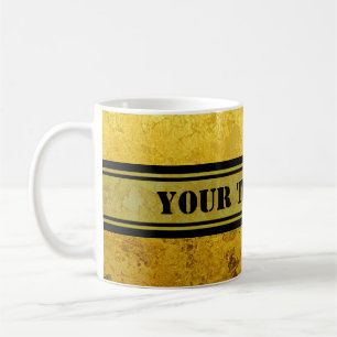PURE GOLD pattern / gold leaf + your text Tasse