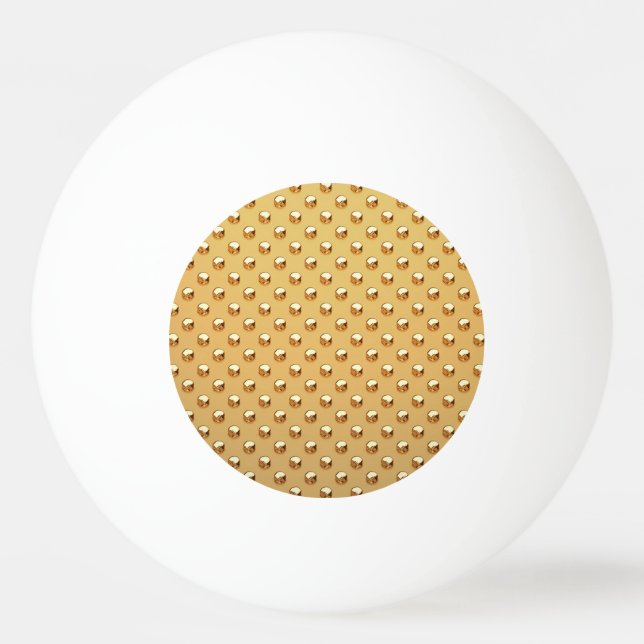 PURE GOLD pattern / goldene Perlen Tischtennisball (Rückseite)