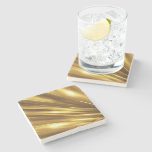 PURE GOLD Shine Pattern + Ihr Text / Foto Steinuntersetzer