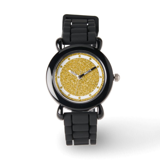 PURE GOLD Spritzer Pattern + Ihr Bild Armbanduhr (Vorderseite)